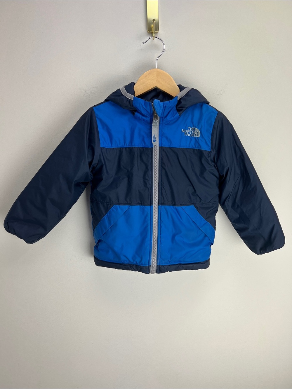 The North Face Reversible True Or False Jacket Blue Fleece Toddler Boys 2T
